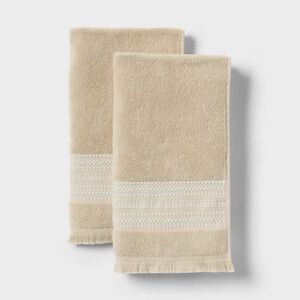 2pk nwt Americana Striped Hand Towels Tan - Threshold